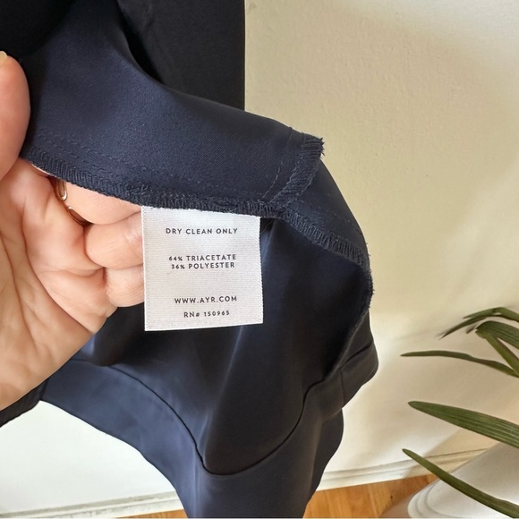 AYR Perch Wrap Satin Dress in Navy Blue Size 6 - Picture 9 of 10